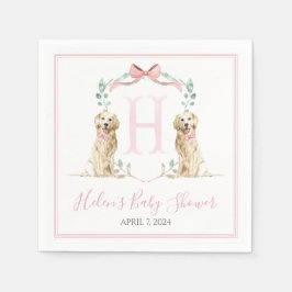 Preppy Southern Pink Girl Dog Babydusche Serviette