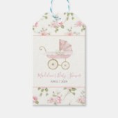 Preppy Southern Pink Girl Floral Baby Dusche Geschenkanhänger (Vorderseite)