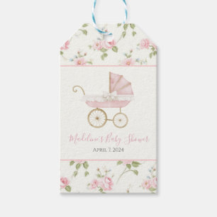 Preppy Southern Pink Girl Floral Baby Dusche Geschenkanhänger