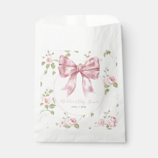 Preppy Southern Pink Girl Floral Baby Dusche Geschenktütchen (Vorderseite)