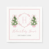 Preppy Southern Pink Weihnachtsbaum Serviette (Vorderseite)