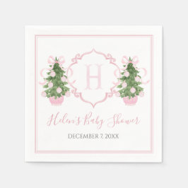 Preppy Southern Pink Weihnachtsbaum Serviette
