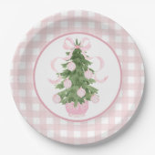 Preppy Southern Pink Weihnachtsdusche Pappteller (Vorderseite)