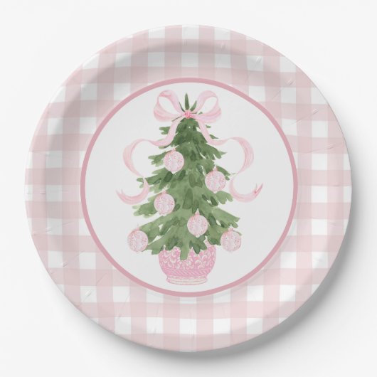 Preppy Southern Pink Weihnachtsdusche Pappteller (Vorderseite)