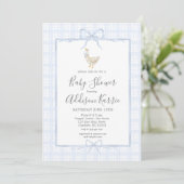 Preppy Southern silly goose boy baby shower invite Einladung (Stehend Vorderseite)
