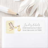 Preppy Southern Yellow Stork Address Labels (Insitu)