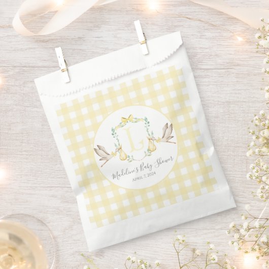 Preppy Southern Yellow Stork Baby Showroom Geschenktütchen (Ausgeschnitten)