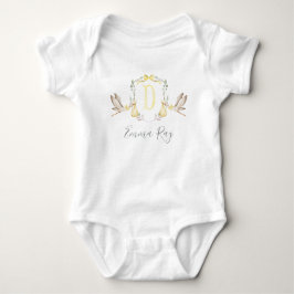 Preppy Southern Yellow Stork Girl Babydusche Baby Strampler