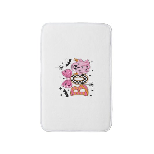 Preppy Spooky Halloween Boo Badematte (Vorderseite Vertikal)