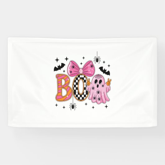 Preppy Spooky Halloween Boo Banner (Horizontal)