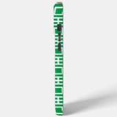 Preppy Square Lattice Monogram – Green & Navy Case-Mate iPhone Hülle (Rückseite / Links)
