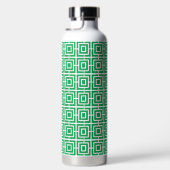 Preppy Square Lattice Monogram - Green & Navy Trinkflasche (Rechts)