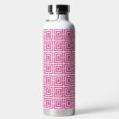 Preppy Square Lattice Monogram Hot Pink & Navy Trinkflasche (Rechts)