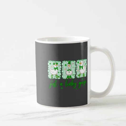 Preppy St Patrick's Day Just A Lucky Goose Leprech Kaffeetasse (Rechts)