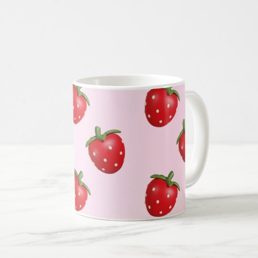 Preppy Strawberry Girly Coquette Pink Tasse Gesche (VorderseiteRechts)
