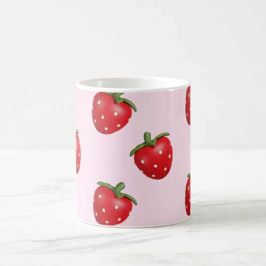 Preppy Strawberry Girly Coquette Pink Tasse Gesche (Mittel)