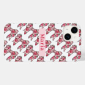 Preppy Strawberry Pink Bows Personalisiert Case-Mate iPhone Hülle (Rückseite (Horizontal))