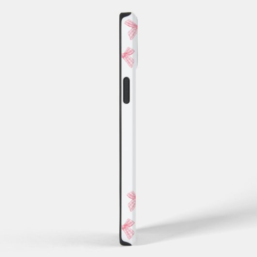 Preppy Strawberry Pink Gingham Bows Personalisiert Case-Mate iPhone Hülle (Rückseite / Rechts)