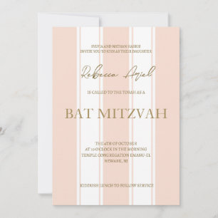 Preppy Streifen mädchenhaft Bat Mitzvah Einladung