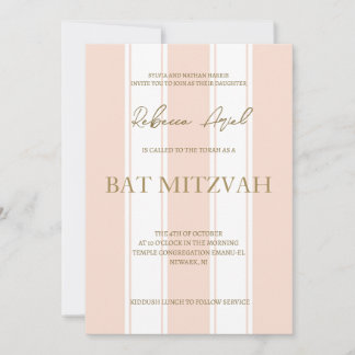 Preppy Streifen mädchenhaft Bat Mitzvah Einladung