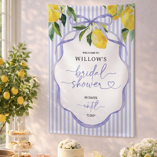 Preppy-Streifen-Zitrus-Hochzeitsdusche-Dekoration Banner