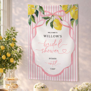 Preppy-Streifen-Zitrus-Hochzeitsdusche-Dekoration Banner