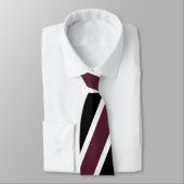Preppy Strip Krawatte - Maroon, Black & White (Gebunden)