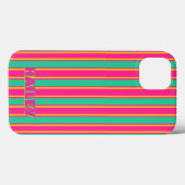 Preppy Strip Monogram Phone Case (Rückseite (Horizontal))