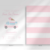 Preppy Stripe 4th Ice Cream Birthday Social Einladung