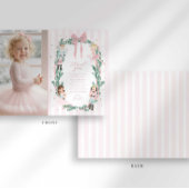 Preppy Stripe Bow Nutcracker Ballet Thank You Card Einladung