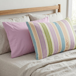 Preppy Stripe Lila Grün Terrakotta Creme  Kissenbezug