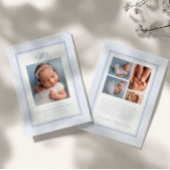 Preppy Stripe Monogram Photo Birth Announcement Ankündigung