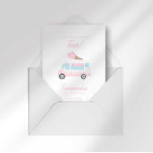 Preppy Stripe Sweet Ice Cream Birthday Invitation Einladung