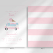 Preppy Stripe Sweet Ice Cream Birthday Invitation Einladung
