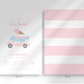 Preppy Stripe Two Sweet Ice Cream Birthday Einladung