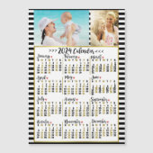 Preppy Stripes 2024 Kalenderjahr | Benutzerdefinie Magneteinladung (Vorderseite)