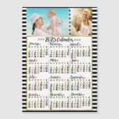 Preppy Stripes 2025 im Kalenderjahr | Benutzerdefi Magneteinladung (Vorderseite)