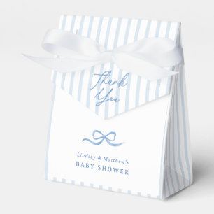 Preppy Stripes Blue Bow Baby Dusche Geschenkschachtel