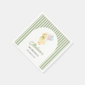 Preppy Stripes Cute Duck Theme Kids Birthday Party Serviette (Ecke)