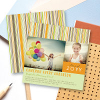 Preppy Stripes Moderne 2-Foto-Graduierungsparty