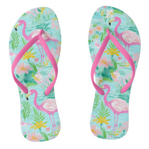 Preppy Summer Flamingo Badesandalen