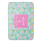 Preppy Summer Flamingo | Beach House Badematte (Vorderseite Vertikal)