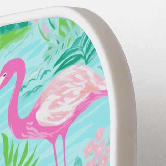 Preppy Summer Flamingo | Monogramm-Pickleball Pickleball Schläger (Linke Seite)