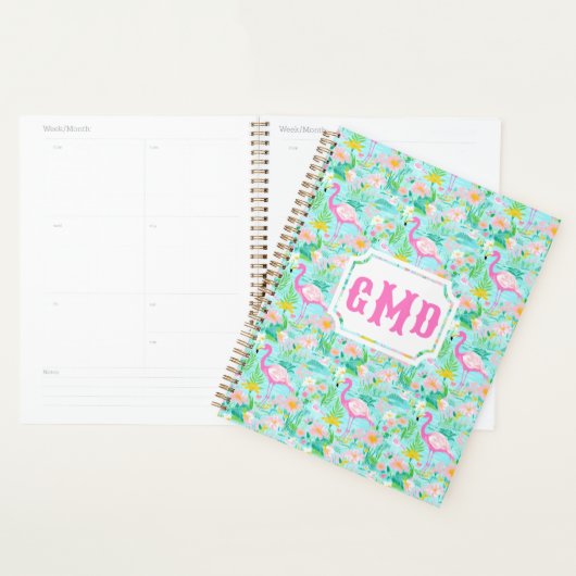 Preppy Summer Flamingo | Monogramm Planer (Anzeige)