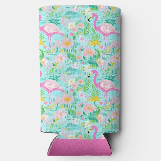 Preppy Summer Flamingo | Monogramm Selters Dosenkühler (Rückseite)
