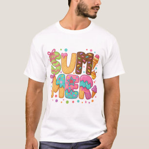 Preppy Summer Ice Cream PNG - Niedlich Waffel & Sp T-Shirt