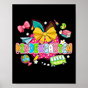 Preppy Supplies Kindergarten Froher letzter Schult Poster