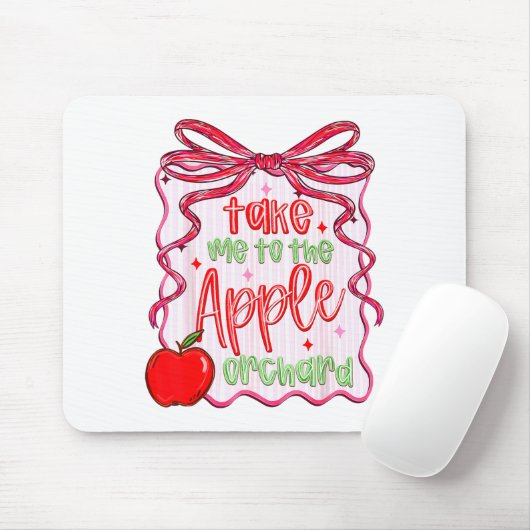 Preppy Take Me To The Orchard Coquette Bow  Mousepad (Mit Mouse)