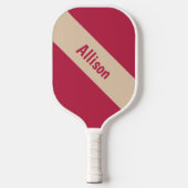 Preppy Tan auf Magenta Pickleball Paddle mit Name (Vorderseite)