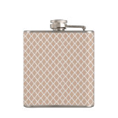 Preppy-Tan-Quatrefolienmongogramm mit Namen Flachmann (Rückseite)